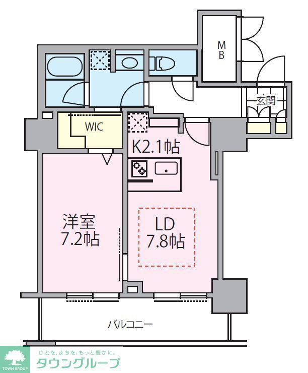 ロイヤルパークスタワー南千住(1LDK/6階)の間取り写真