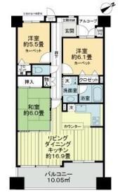 ライオンズヴィアーレ浦和弐番館(3LDK/5階)の間取り写真