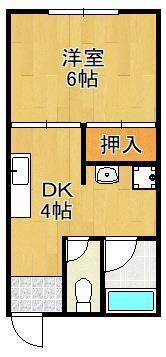 コーポ嵐山口(1DK/2階)の間取り写真