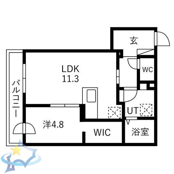 南13西7MS(1LDK/2階)の間取り写真