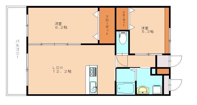 GRACEFUL中井(2LDK/4階)の間取り写真