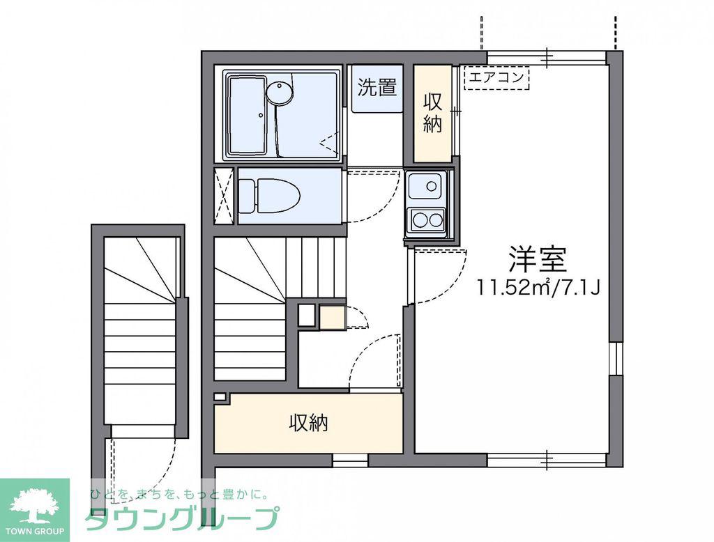 レオネクストダイヤキッズ B(1K/2階)の間取り写真