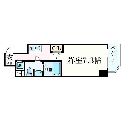 プレサンス梅田東ベータ(1K/14階)の間取り写真