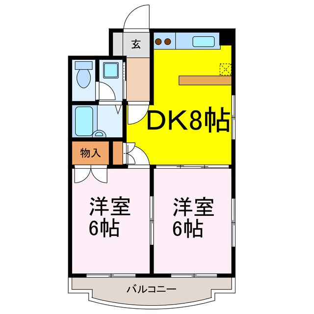 ソフィア21(2DK/4階)の間取り写真