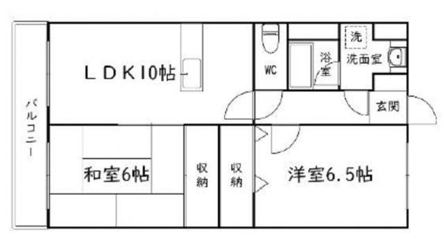 レイクグリーンAKEBONO(2LDK/1階)の間取り写真