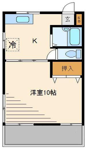 風岡マンション(1K/3階)の間取り写真