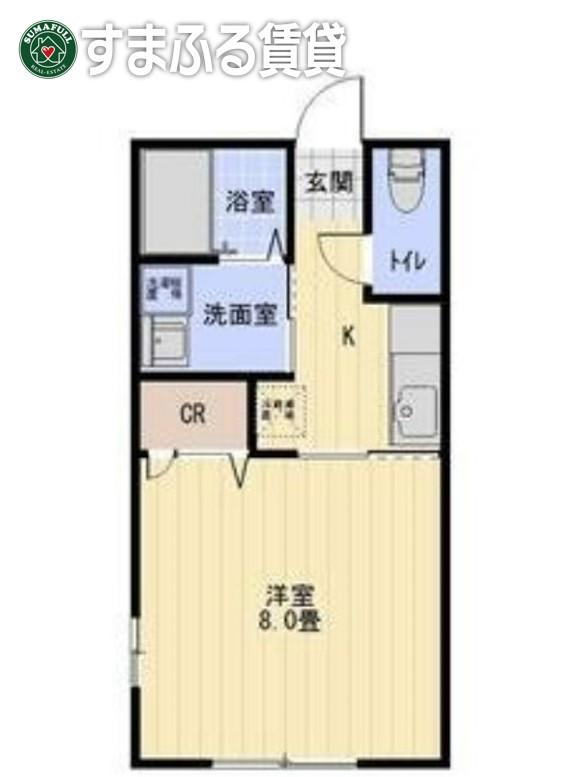 アジュール芳川(1K/1階)の間取り写真