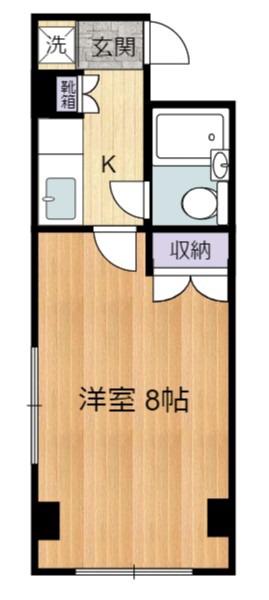 サニーハイツ(1K/2階)の間取り写真