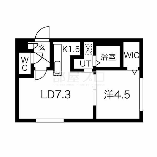 ラグジースペース南円山(1LDK/3階)の間取り写真