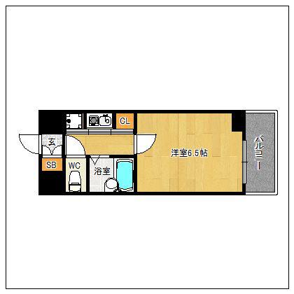 JGM南天神707(1K/7階)の間取り写真