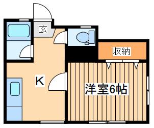 ハイツ佐藤(1K/2階)の間取り写真