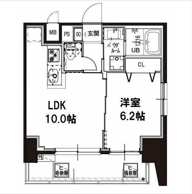 メゾンドアーク南大井(1LDK/5階)の間取り写真