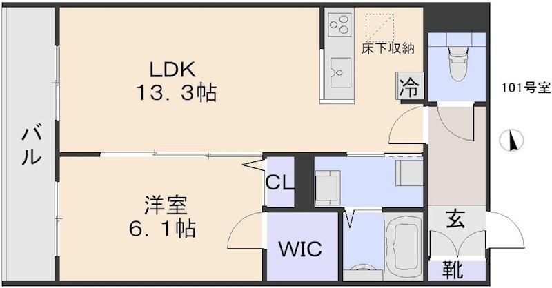 ベルコリーヌ豊玉(1LDK/1階)の間取り写真