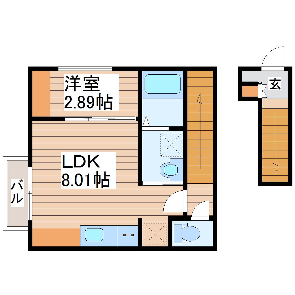 アーバン フォレスト(1LDK/2階)の間取り写真