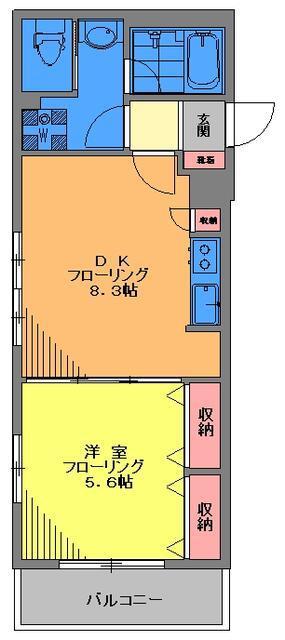 朝日リゾート(1LDK/4階)の間取り写真
