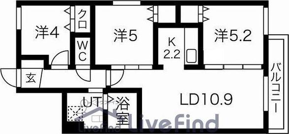 FOUR SEASONS福住(3LDK/3階)の間取り写真