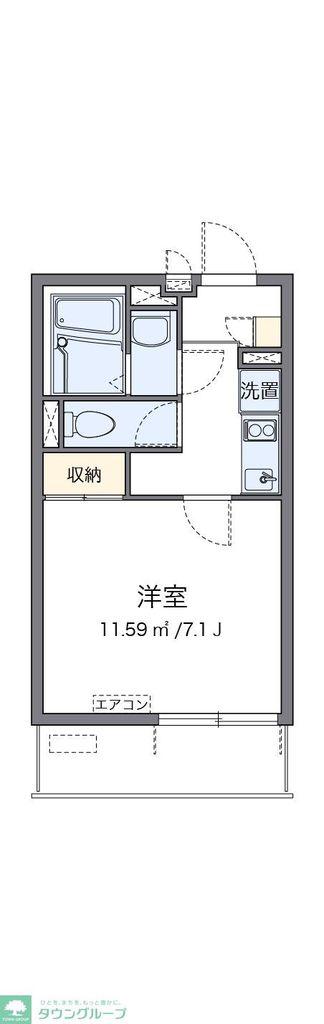 クレイノル メルシェ(1K/1階)の間取り写真