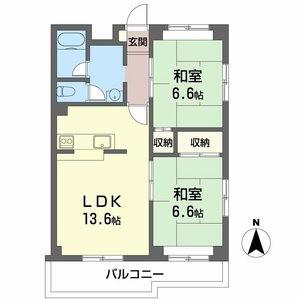 グランドールT・A(2LDK/3階)の間取り写真