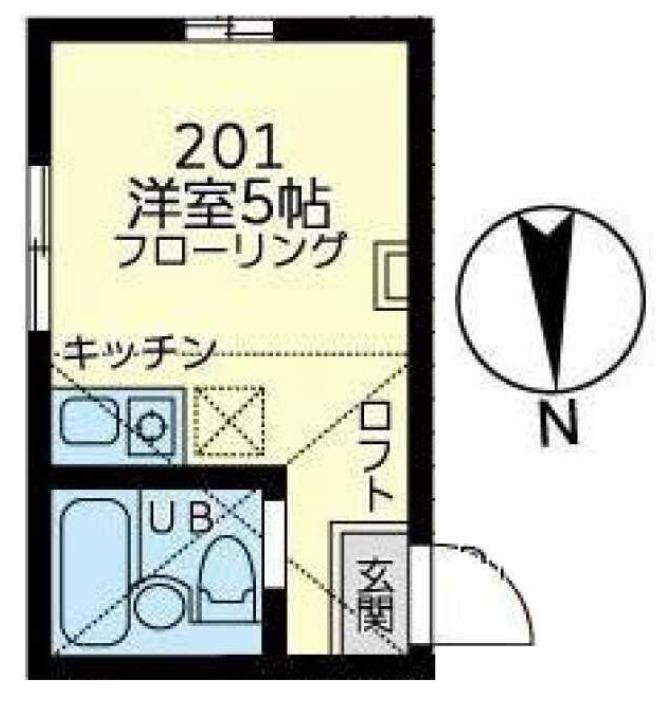 ユナイト岡沢パフェ・ドゥ・モンブラン(ワンルーム/2階)の間取り写真