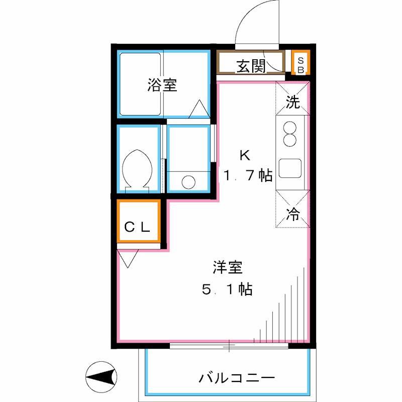 セントレ荻窪(1K/2階)の間取り写真