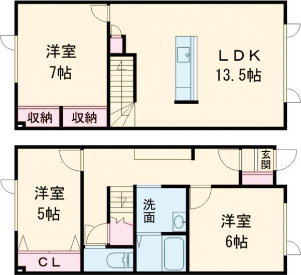 MAISON TANIGUCHI(3LDK/1階)の間取り写真