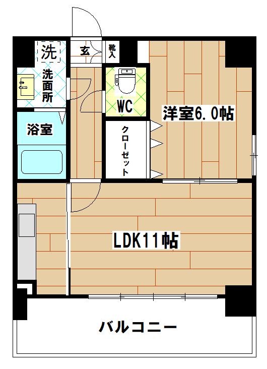 ノースステイツ片野(1LDK/9階)の間取り写真