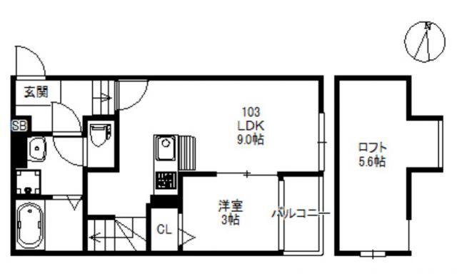NEXUS RESIDENTIAL SQUAREネクサスレジデンシャ(1LDK/1階)の間取り写真