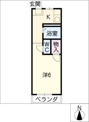 ネオ明治館(1K/2階)の間取り写真