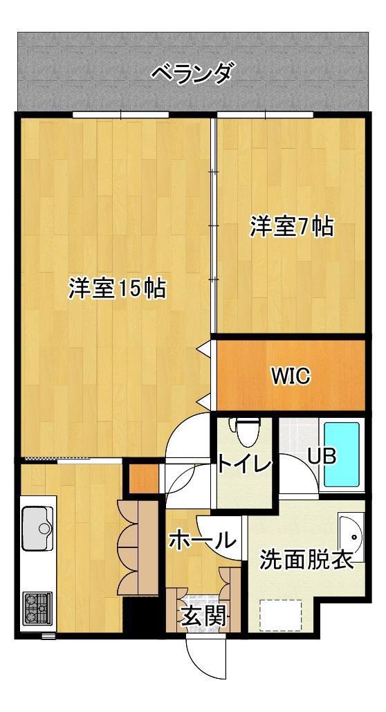 足利スカイタワー16(1LDK/15階)の間取り写真