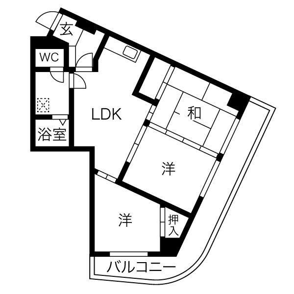 サンヒルズ松和花壇(3LDK/6階)の間取り写真