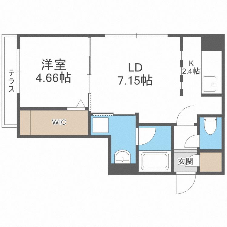 フェーラシュヴァル二十四軒(1LDK/1階)の間取り写真