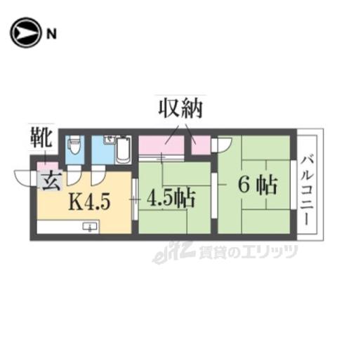 サンコート小澤(2K/2階)の間取り写真