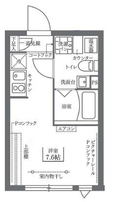 COCOCUBE北千住(ワンルーム/2階)の間取り写真