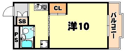 グリーンハイツ中路(1K/3階)の間取り写真