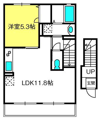 アストリア青葉ハイム(1LDK/2階)の間取り写真