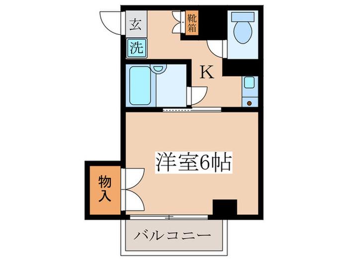 YMスクエア(1K/6階)の間取り写真
