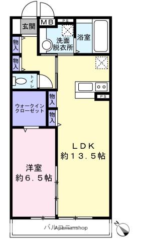 BROTE(1LDK/2階)の間取り写真
