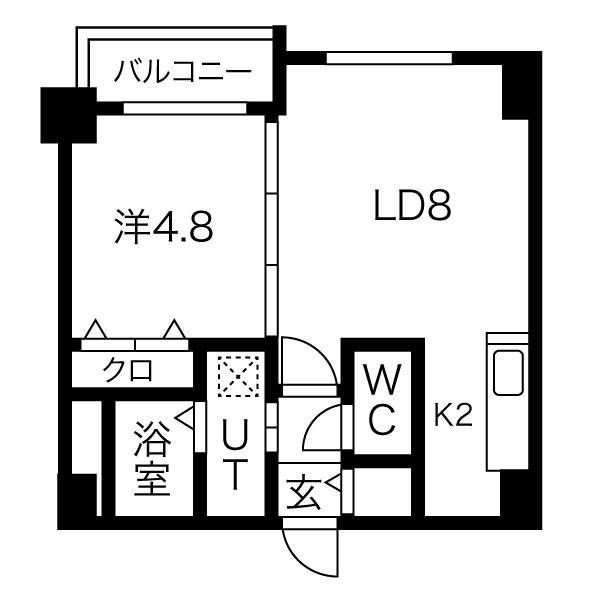 ベルネージュ札幌(1LDK/10階)の間取り写真
