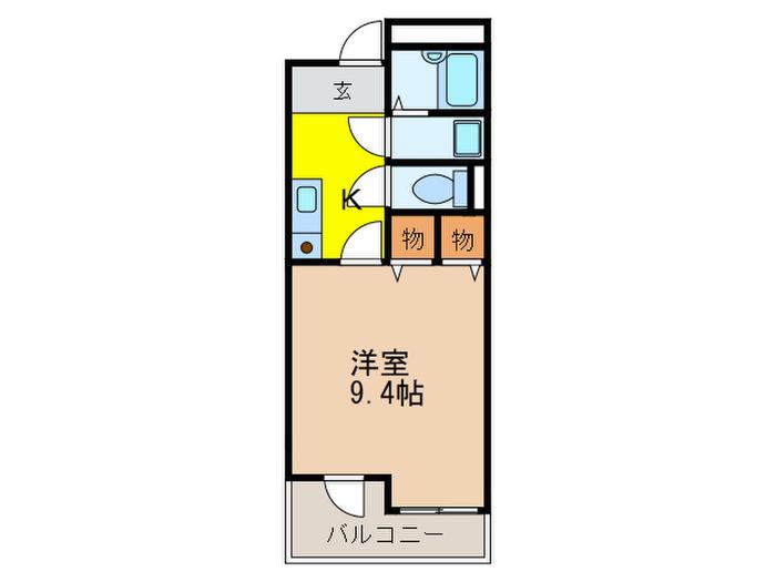グレースII(1K/3階)の間取り写真