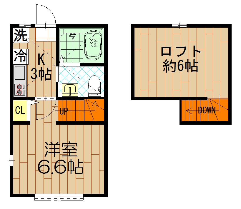 COURT BERRY(1K/2階)の間取り写真