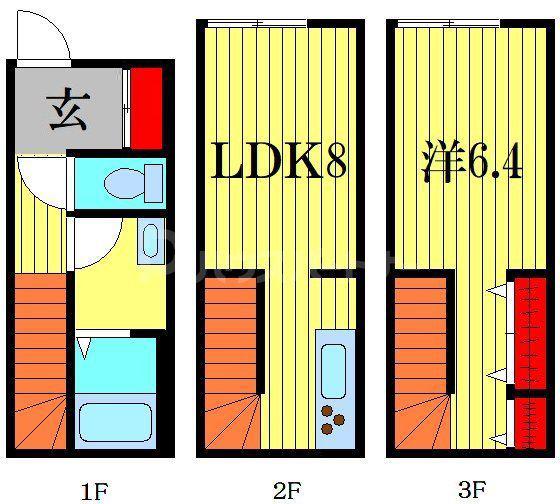 MOK-TERRACE新松戸(1LDK/1階)の間取り写真