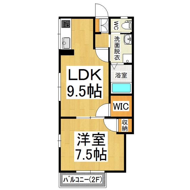 ハイツMIYA(1LDK/1階)の間取り写真