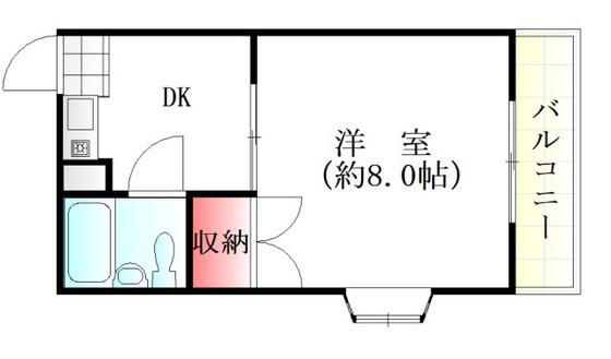 アルティメイトBUILDG.海田町(1K/2階)の間取り写真
