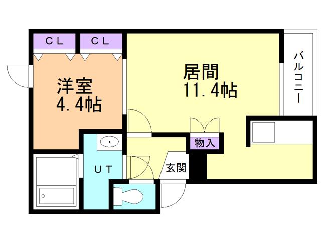 プチメゾン新生2(1LDK/1階)の間取り写真