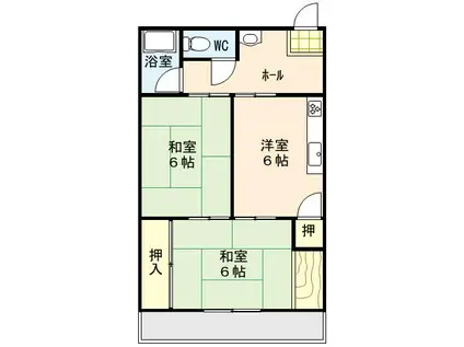 新力丸ビル(2DK/2階)の間取り写真