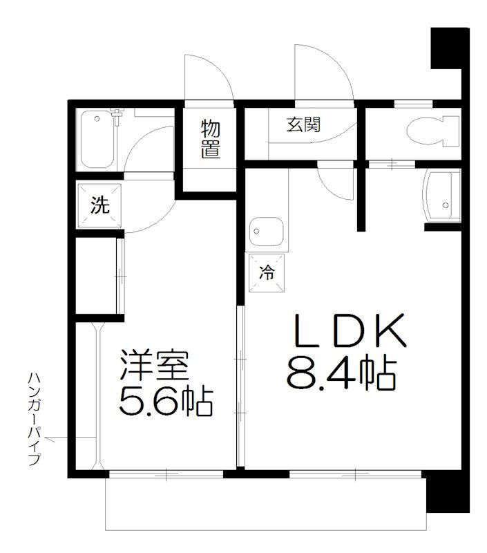 星ヶ丘プラザ(1LDK/4階)の間取り写真