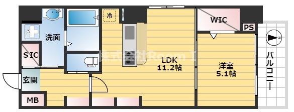 BRAVE北新町(1LDK/7階)の間取り写真