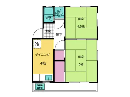 神戸アパート(2K/3階)の間取り写真