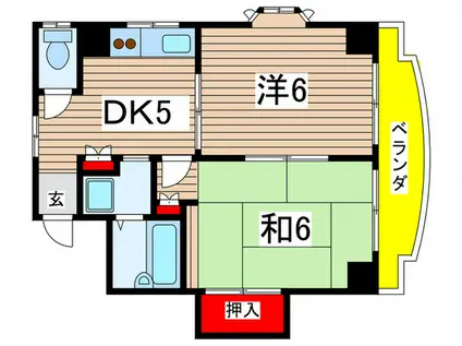 馬渕ビル(2DK/4階)の間取り写真