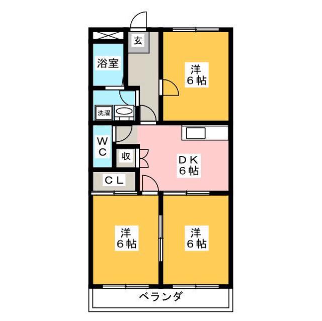 フォレストハイム21(3DK/3階)の間取り写真